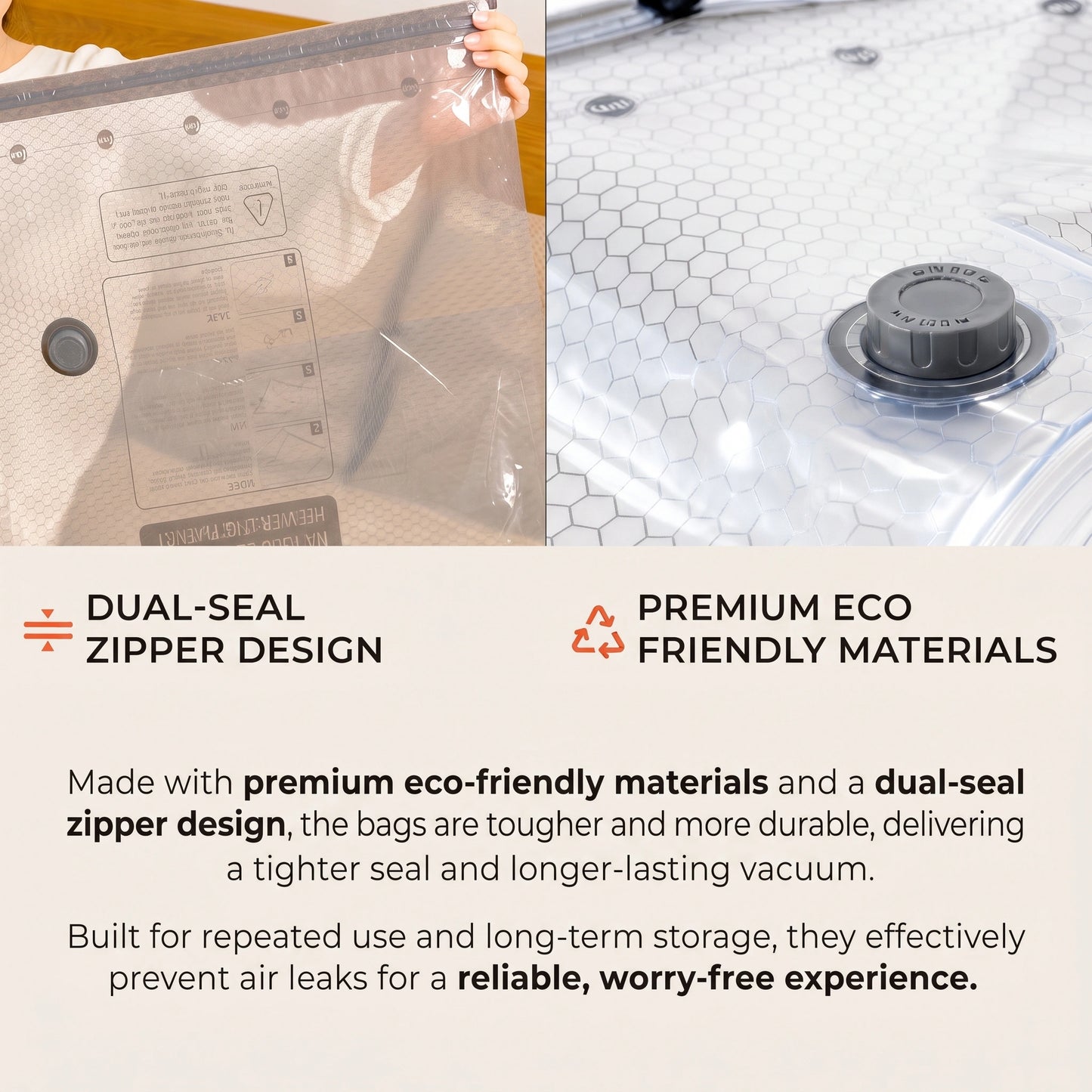 Pack3Ease™ SpaceSaver Storage Bags – Reusable Compression Bags for Travel & Home