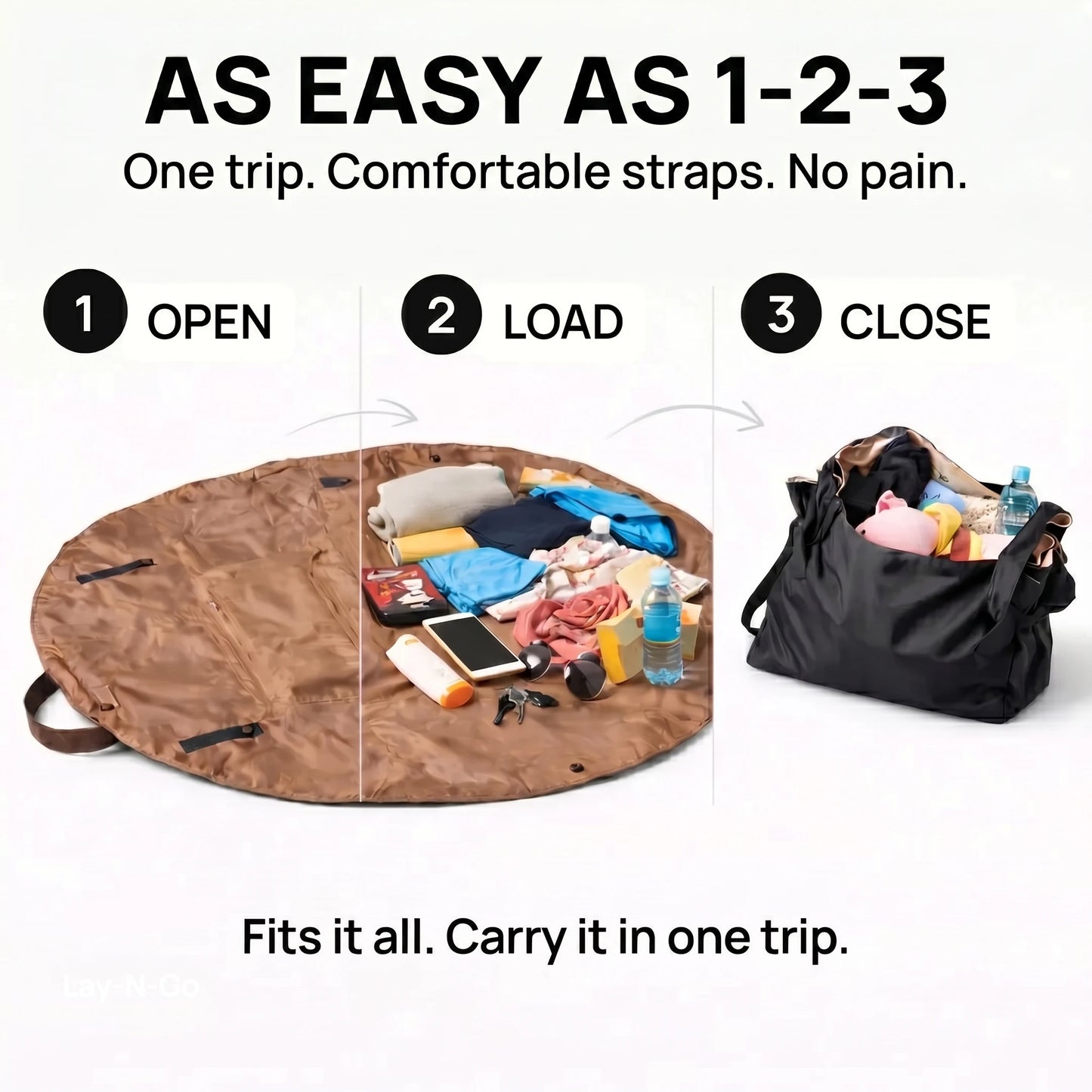 Pack3Ease Multi-Use Travel Tote Bag & Portable Activity Mat