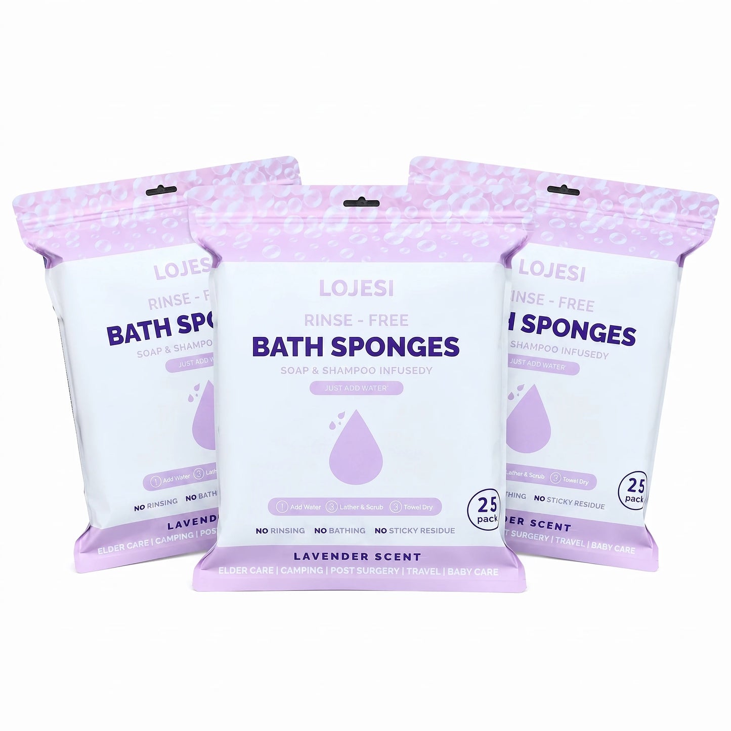 Pack3Ease™ No-Rinse Travel Body Wipes – Instant Foaming Cleanse
