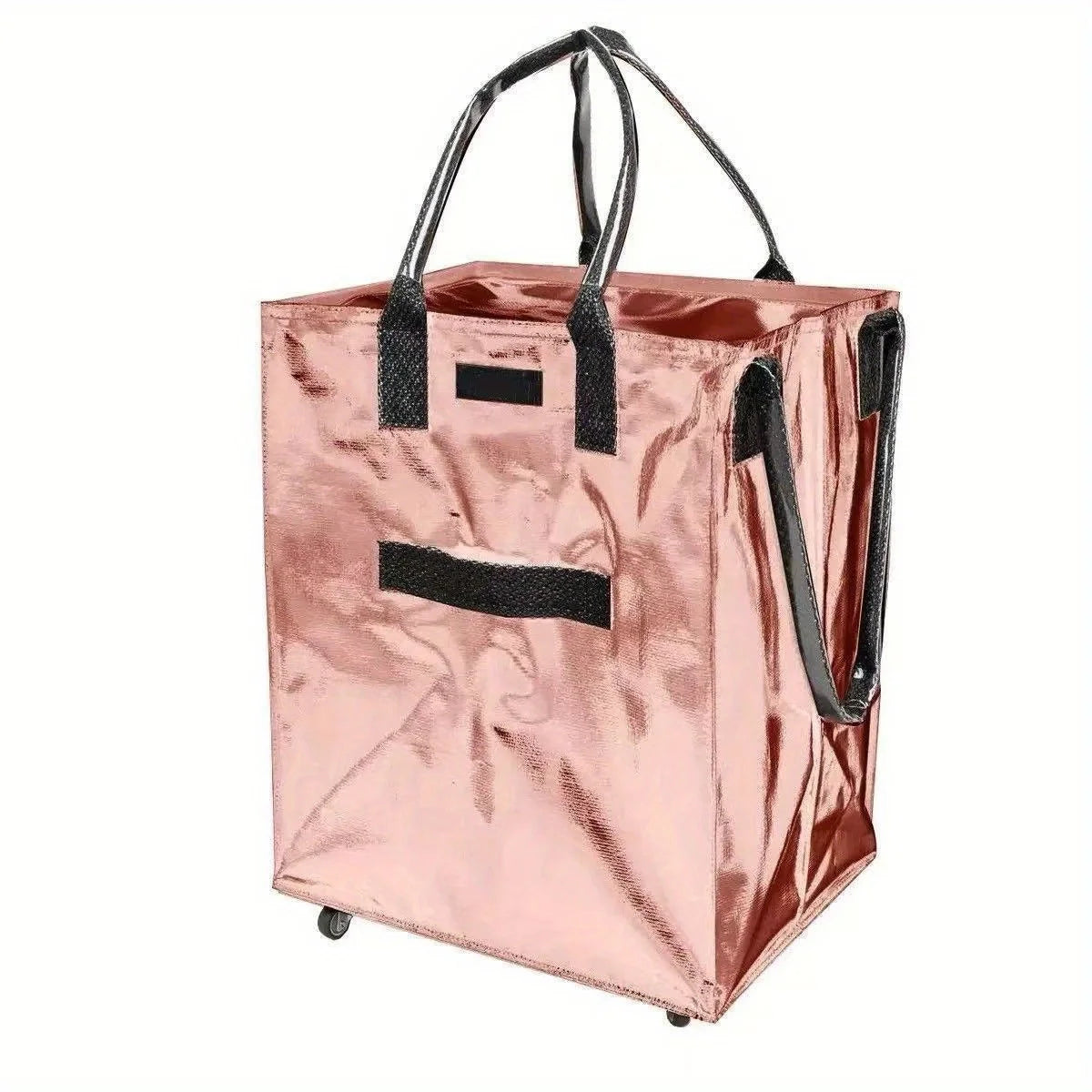 Pack3Ease™ FoldAway Rolling Cart Bag – Large Capacity Foldable Shopping & Travel Tote with Wheels