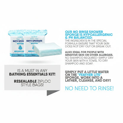 Pack3Ease™ No-Rinse Travel Body Wipes – Instant Foaming Cleanse