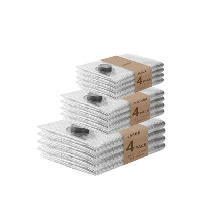 Pack3Ease™ SpaceSaver Storage Bags – Reusable Compression Bags for Travel & Home