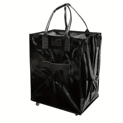 Pack3Ease™ FoldAway Rolling Cart Bag – Large Capacity Foldable Shopping & Travel Tote with Wheels