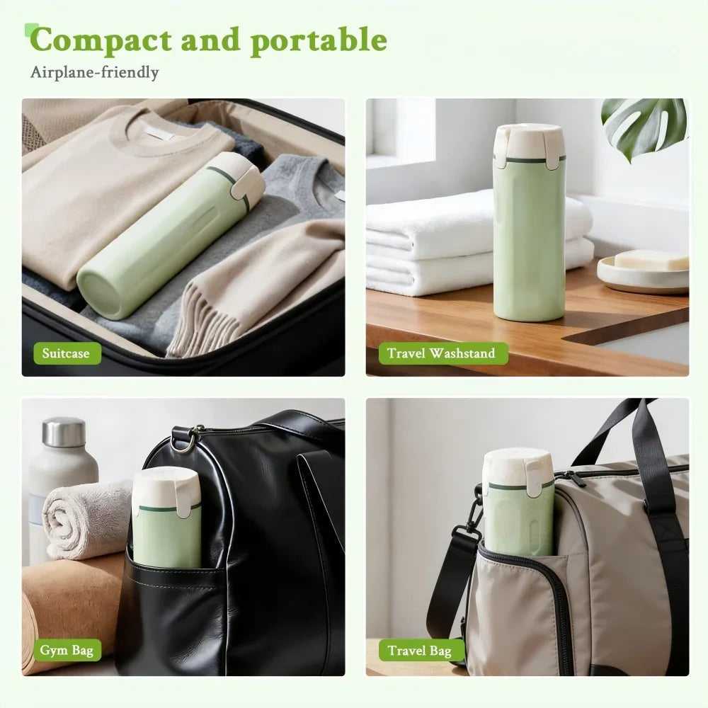 Pack3Ease™ 4-in-1 Travel Toiletry Dispenser – Leakproof Refillable Bottles for Shampoo, Lotion & Shower Gel