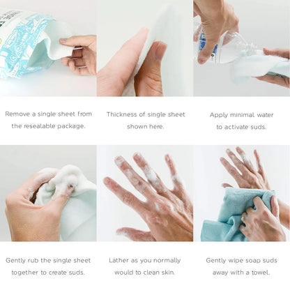 Pack3Ease™ No-Rinse Travel Body Wipes – Instant Foaming Cleanse