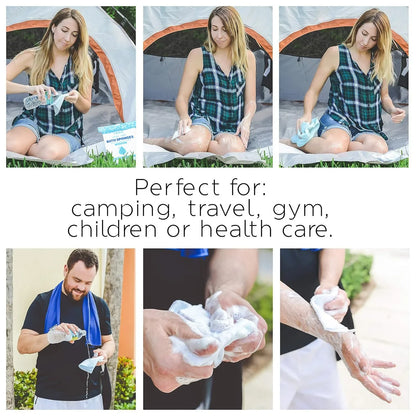 Pack3Ease™ No-Rinse Travel Body Wipes – Instant Foaming Cleanse