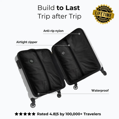 Pack3Ease™ vacuum compression packing bag inside carry on suitcase